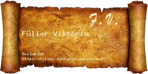 Füller Viktória névjegykártya